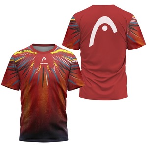2024 New Men's Sport T-shirt Summer Leisure Short Sleeve Head Badminton <b>Table</b> Tennis Training Breathable Quick Drying O-Neck Top - Product Image 6