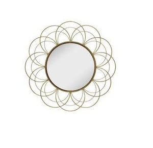 La mejor venta, espejo de baño de Metal dorado de lujo moderno, decoración de pared enmarcada para el Hogar, baño, dormitorio, sala de estar - Product Image 6