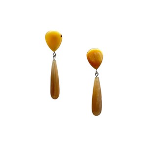 Custom High Quality DTJ Brand Women's Natural Horn Buffalo Horn Pendant Dangle Earrings Cute Style <b>Anniversary</b> Parties <b>Weddings</b> - Product Image 2