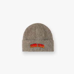 Venta al por mayor de alta calidad Jacquard de punto de moda mohair gorros para los hombres de encargo del logotipo bordado cálido cómodo gorras de hombre - Product Image 1