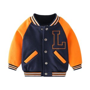 Factory Direct Wholesale OEM Custom Fashion Baby <b>Boys</b> Printed Thick V-neck Fleece Varsity <b>Jacket</b> Trendy Winter Eco-Friendly Kids - Product Image 3