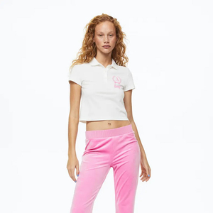 Camisetas cortas con logotipo impreso para mujer, Polo personalizado, a la venta, con precio al por mayor - Product Image 1