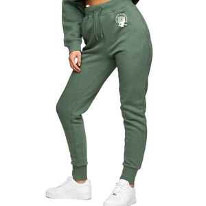 Pantalones deportivos de chándal holgados de cintura alta de gran tamaño con logotipo personalizado para mujer, pantalones de chándal de lana de estilo frontal plano para mujer para invierno - Product Image 1