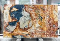 Nouvelles dalles de quartzite bleu Louise polies, dalles de quartzite bleu naturel exotique pour murs et comptoirs