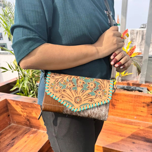 กระเป๋าคลัทช์หนังวัวแท้สำหรับผู้หญิง, กระเป๋าคลัทช์หนังวัวแท้สำหรับใส่มือมีสไตล์ - Product Image 2