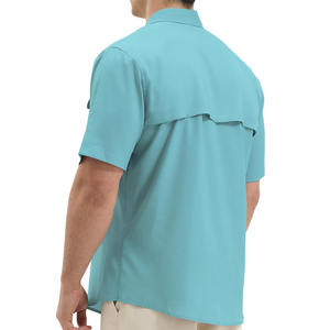 Camisas de Pesca de Alto Rendimiento, Tela de Algodón y Elastano, Estilo Urbano, Color Sólido, Camisas de Pesca para Hombre - Product Image 2
