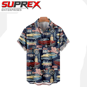 Camisa de Manga Corta de Punto con Estampado de Leopardo Vintage, Corte Slim Fit para Hombre, Estilo Retro Rockabilly, Casual, con Botones, Moda de Verano - Product Image 2