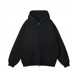 Sudadera con capucha con cremallera y lavado ácido de gran tamaño para hombre, diseño de impresión de logotipo de algodón 100%, sudaderas con cremallera de patrón sólido para la temporada de otoño - Product Image 3