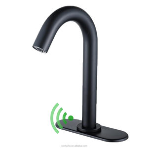 Robinet de salle de bain moderne automatique à capteur infrarouge en laiton Robinet de lavabo monotrou monté avec noyau de valve en céramique - Product Image 1