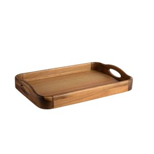 Bandeja redonda de madera Art Deco para servir con borde de metal personalizable para hoteles y restaurantes en casa con logotipo personalizado - Product Image 6