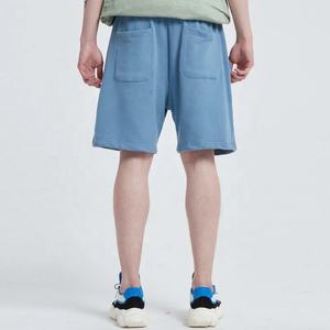 Pantalones cortos de algodón de cintura media para hombre de High Street, transpirables, antiarrugas, cintura elástica, bolsillos con cierre, sólido, ecológico, listo para OEM - Product Image 2