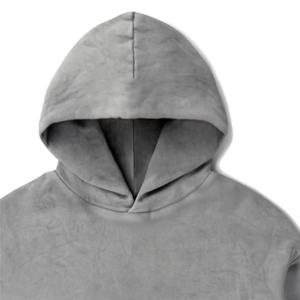 Sudadera con capucha de piel de gran tamaño de último diseño para hombres, ropa de calle de algodón Unisex, sudaderas con capucha de invierno hechas a medida en blanco - Product Image 5