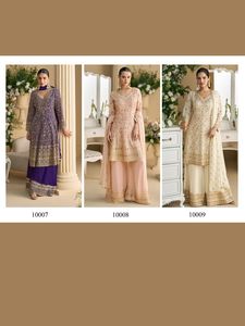 Look Élégant Collection Premium Excellente Qualité Georgette Véritable Avec Paillettes Costume De Travail Femme Fabricant De Mode - Product Image 2