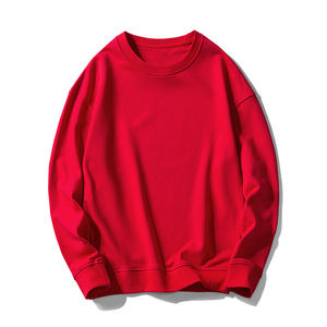 Sweat-shirt à col rond surdimensionné brodé pour couples, en tissu épais, imprimé numérique uni, style streetwear, collection automne - Product Image 1