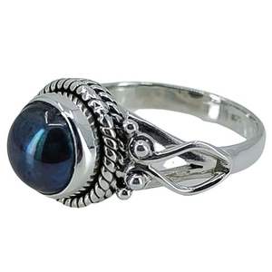 Navya Craft Handmade 925 Sterling Silver Women's Boho <b>Ring</b> Freshwater Peacock Black Pearl June Birthstone <b>Statement</b> Jewelry - Product Image 1