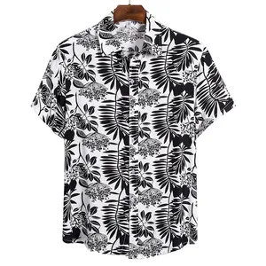 热卖沙滩冲浪男式衬衫3D数码几何夏威夷印花肌肉短袖t恤