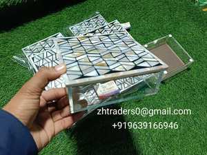 กล่องของขวัญอะคริลิคสุดหรูพร้อมฝาปิดฝังมุกสีรุ้งสำหรับงานแต่งงานอาหรับเทศกาลอีดและเดือนรอมฎอนของตกแต่งของขวัญ - Product Image 6