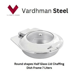 Fourniture directe d'usine de formes rondes demi-couvercle en verre cadre de plat à friture 7 litres, équipement de service de restaurant, chauffe-aliments 7L - Product Image 5