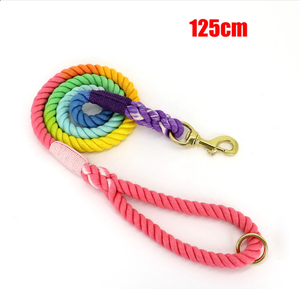 Rainbow Colors Braided Handmade Cotton <b>Dog</b> Rope <b>Leash</b> - Ombre <b>Dog</b> <b>Leash</b> - <b>Dog</b> Lead - Product Image 2