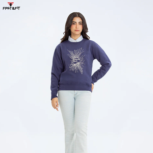 Nouveau Style Street Wear sweat-shirt à épaules tombantes pour femme vêtements décontracté pull personnalisé sweat pour femmes - Product Image 3