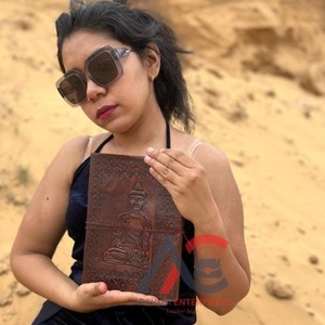 New Real Hand Tooled Embossed Leather Secure Thread Closure Journal Boho Traditional Vintage Leather Long <b>Travel</b> Poetry Journals - Product Image 1