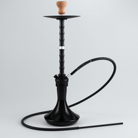 Kit Chicha Moderne en Acier Inoxydable Noir avec Tuyau en Silicone et Bol – Ensemble Complet pour Narguilé