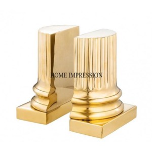 White Marble Made Base <b>Stand</b> With High Grade Gold Plated Most Fancy Unique Designer High Standard Quality Bookends From India - Product Image 2