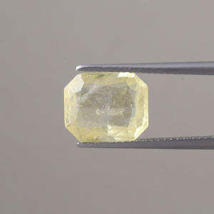 Saphir bleu jaune naturel, pierre précieuse non montée, certifiée IGI, qualité AAA, taille émeraude 11,5x9,5mm, 5,76 carats, 6mm, ciré/huileé, qualité supérieure - Product Image 1
