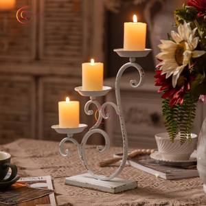 Vela de Metal con estilo Vintage, portavelas o portavelas de Color blanco, acabado rústico, tarro de vela único con recubrimiento en polvo - Product Image 2