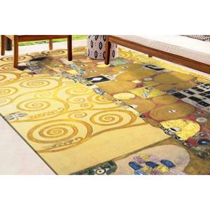 Tapis Gustav Klimt 'Le baiser' : reproduction artistique antidérapante, tapis en chenille - Product Image 4