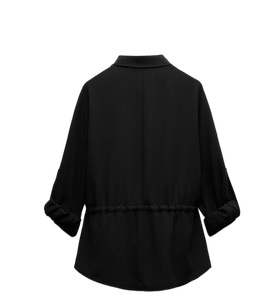 Camisa anudada negra de diseñador de calidad de exportación, tela elegante y de alta calidad, suministro al por mayor de La India al mejor precio - Product Image 1