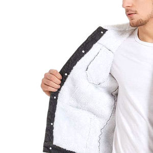 Nouveau design du fabricant professionnel Vestes en jean vierges décontractées pour hommes coupe ample avec col montant - Product Image 5