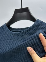 Pull-over décontracté à manches courtes pour homme, personnalisé OEM, avec broderie frontale, en maille de bambou et soie glacée, respirant, sensation rafraîchissante, coupe ample, idéal pour l'été