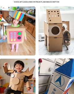 Coupe-carton pour enfants, kit d'outils de construction en carton sûr pour le bricolage, jouet éducatif pour projets créatifs, modèles 3D - Product Image 6