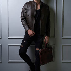 Nueva Chaqueta de Cuero para Hombre, Modelo de Moda, Fabricada en Pakistán, Precio al por Mayor - Product Image 4