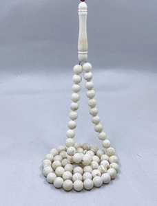 ลูกปัดละหมาดทำด้วยมือสีขาว10มม. ทำจากเรซินสีอำพันมุสลิมอิสลามอิสลาม - Product Image 2