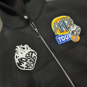 Logo personnalisé 500gsm sweats à capuche zippés Boxy Fit poids lourd impression personnalisée broderie coton fermeture éclair Streetwear sweats à capuche pour hommes - Product Image 2