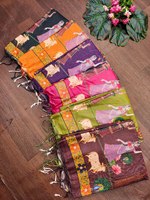 Paires de saris en soie 100% de créateur élégant de luxe le plus demandé avec chemisier imprimé en cours d'exécution du principal fournisseur Viscose Material