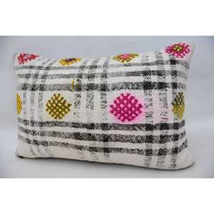 16x24 Pouces Multicolore Laine Kantha Granny Carré Patchwork Oreiller Vintage Tissé Motif - Product Image 3