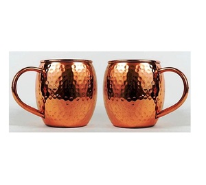 Meilleures ventes - Tasse à cocktail Moscow Mule plaquée cuivre avec poignée dorée - Tasse en cuivre au fini unique - Fabricant et exportateur - Product Image 1