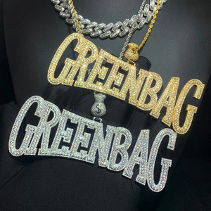 Hip Hop Bling Rapper Style 925 Sterling <b>Silver</b> Round Cut Leb Grown Custom Name Letter Necklace Diamond <b>Pendants</b> <b>For</b> <b>Men</b> - Product Image 3