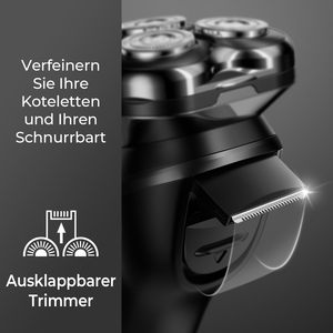 Rasoir rotatif rechargeable pour homme, rasoir électrique à triple lame, écran LED, utilisation humide/sèche, IPX7, lavable, tête de rasage de rechange - Product Image 5