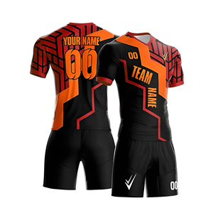 Uniformes de Fútbol de Alta Calidad con Logotipo Personalizado, 100% Poliéster, Secado Rápido, Transpirables, Cuello en V, para Hombre, Último Diseño - Product Image 1