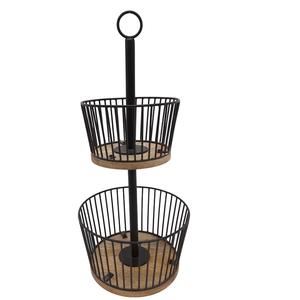 Best Shape Handmade 2-Tier Black Plated Metal <b>Cake</b> <b>Stand</b> Round Wood with Iron for Wedding & Birthday Party Display Bulk <b>Set</b> - Product Image 1