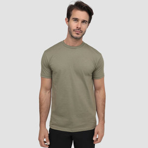 Camiseta de Cuello Redondo para Hombre, Talla M, Color Verde Musgo, Mezcla de Algodón Supima, Camiseta Blanca de Algodón Supima, Estilo Minimalista y Básico - Product Image 2