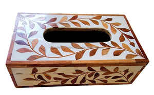 Vente en gros Boîte à mouchoirs en tissu incrusté d'os Boîte à mouchoirs incrusté d'os de haute qualité avec couvercle en bois écologique d'usine à vendre BY W O - Product Image 5