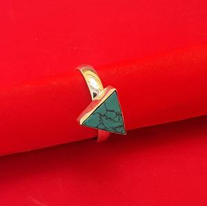 S925 estampado trillón turquesa joyería 925 plata esterlina turquesa piedra anillo ajustable para mujer - Product Image 1