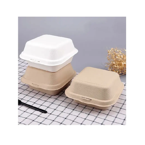 ภาชนะใส่ขนมอบเบอร์เกอร์แบบใช้แล้วทิ้งที่ย่อยสลายได้โลโก้ซูเปอร์มาร์เก็ตสีขาวแบบเคลือบเงา - Product Image 6