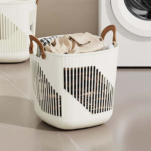 Panier à linge en PP durable, grande capacité, respectueux de l'environnement, pour vêtements sales, rangement à domicile, dortoir, buanderie, poignées faciles à transporter - Product Image 3