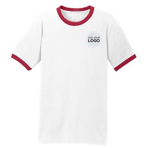 Ringer camiseta para hombre de manga corta de algodón orgánico 100% algodón de manga corta Regular Fit Core algodón Ringer camisetas - Product Image 3